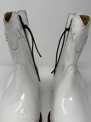 Free People New Frontier Western Cowboy Boot Womens 6.5 White Patent Leather NWT thumbnail 8