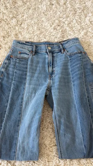 American Eagle Two-Tone Colorblock Patchwork Jeans thumbnail 3