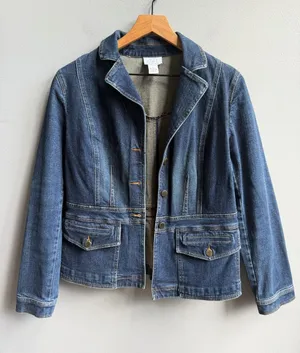 Ann Taylor LOFT Women's Blue Stretch Denim Jean Jacket Size 10 thumbnail 1