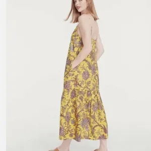 J. Crew Collection Yellow Poplin Floral Maxi Dress Size Small thumbnail 9