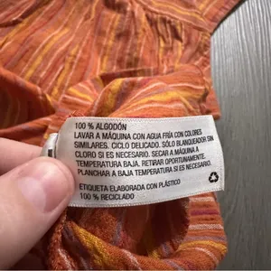 Universal Thread Orange Multicolor Striped Square Neck Sleeveless Top Size‎ XS thumbnail 4