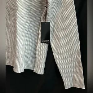 Adrienne Vittadini Heather Light Gray Textured Mock Cowl Sweater Women’s MD NWT thumbnail 6