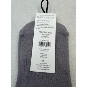 Free People FP Movement OSFM Lucky Honey Collab Ruffle Sport Socks Gray NWT thumbnail 3
