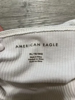 American Eagle White Square Neck  Crop Top thumbnail 2