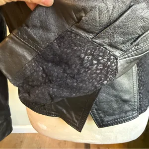 Vintage Lucky Leather moto large retro boho jacket y2k‎ whimsi goth animal print thumbnail 4