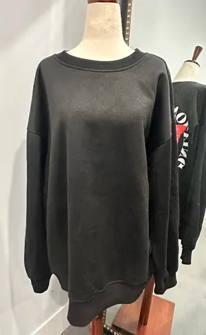 Black Graphic Crewneck Sweater with Butterfly Graphic thumbnail 1