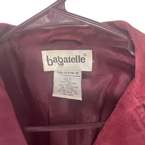 Bagatelle‎ Women's Size Large Vintage 90s Red Leather Bomber Jacket thumbnail 5