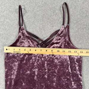 American Eagle Outfitters Crushed Velvet Cami Top Size Small Strappy Crossover thumbnail 4