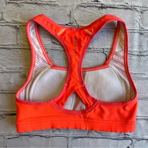 The North Face Sports Bra Pink Womens Small Neon Work Out Gym Padded Yoga Top thumbnail 8