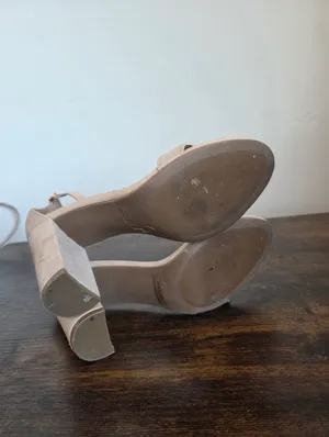 Dream Pairs Hi-Chunk Nude Beige Faux Suede Heels Ankle Strap Wedding Guest 9 thumbnail 5