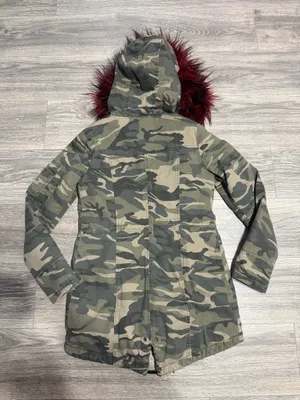 Pre loved American rag army print parka jacket XS thumbnail 4