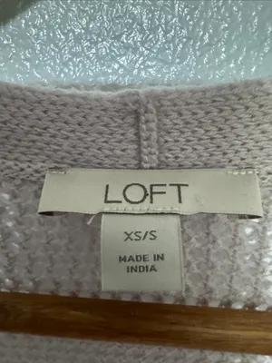 LOFT Pale Lilac Open Stitch Knit Cardigan Vest XS/S thumbnail 3