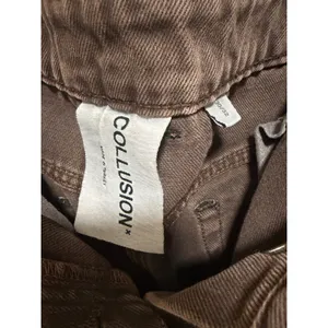 Collusion x005 Womens Brown‎ Straight Leg High Rise Button Fly Jeans Size 30 thumbnail 9