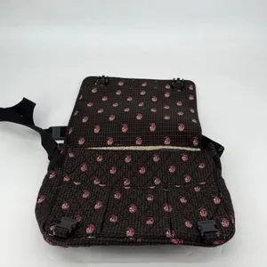 Vera Bradley Messenger Bag Brown Houndstooth Paisley‎ Quilted Laptop Crossbody thumbnail 3