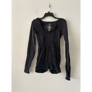 Free People Movement Good Karma One-piece Long Sleeve Black Runsie Size M/L thumbnail 2