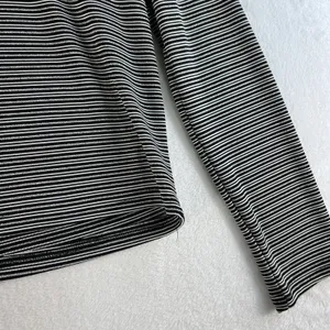 A Byer Vintage Y2K 90s Large Cardigan Single Button Metallic Striped Black White USA thumbnail 5