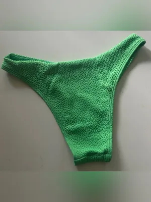 Monday Swimwear Green Textured Bikini Bottoms Small thumbnail 2