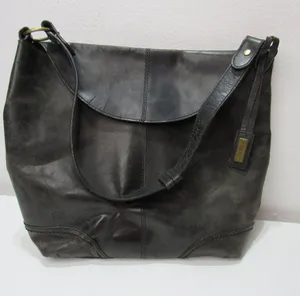 Born Black Leather Shoulder Bag Flip Opening Boho Classic Goth Minimalist thumbnail 2