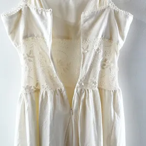 Steve Madden Enza Sleeveless Lace Trim Drop Waist Midi Dress Antique Cream 6 thumbnail 10