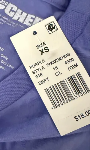 Sonny & Cher "I Got You Babe" Purple Graphic T-Shirt - Size XS - NWT thumbnail 2