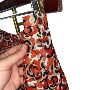 Jones New York White Tan Red midi skirt 90s Boho Coastal Cowgirl Professional thumbnail 3