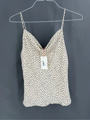 Skies are Blue NWT Adjustable Speckled Drape Sleeveless Satin Tank Top thumbnail 2