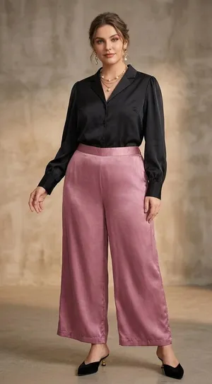 Athleta Calm Cool Pant Satin Silky Soft High Rise Wide Leg Pink Pants Size 3X. thumbnail 1