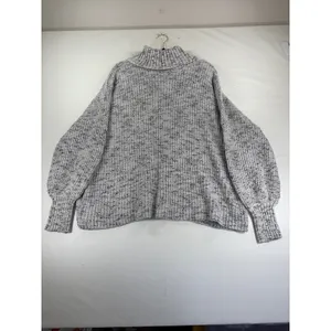 OFFLINE by Aerie Gray Marled Comfy Cotton Oversized Turtleneck Sweater Large thumbnail 3