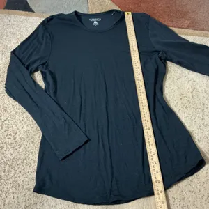 Segments Merino Wool Long Sleeve Top Womens Large Black Base Layer Hiking Active thumbnail 3