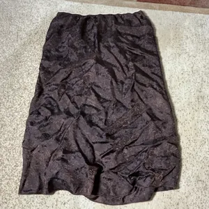 Urban Outfitters Floral Jacquard Midi Skirt Womens S Brown Lace Trim Coquette thumbnail 7