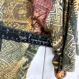 Vintage Patterns Shirt Women Large Geo Print Short Sleeve Button Down Blouse Y2K thumbnail 6