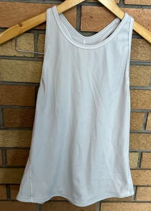 Lululemon Ribbed Racerback Flowy Tank Top Off White Women’s Size Small thumbnail 1