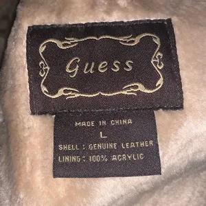Vintage Guess Leather Coat with Faux Fur Lining thumbnail 3