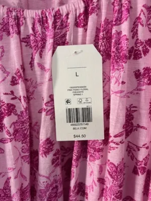 Wonderly NWT L Pink Floral Long Sleeve Peasant Top On Off Shoulder Boho Flowy thumbnail 5