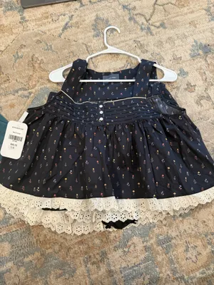 navy floral skirt and tank set thumbnail 2