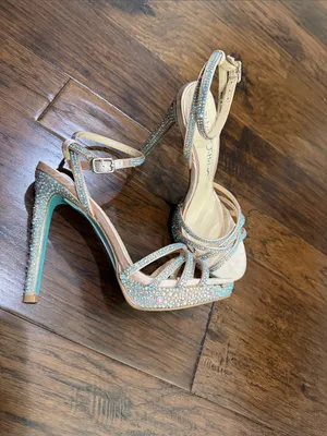 Betsey Johnson Nude Pink Crystal-Strap Stiletto Sandals thumbnail 2