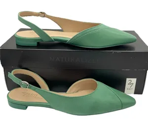 Naturalizer Makenna green leather suede pointed toe slingback flats women Size 5 thumbnail 1
