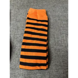 Pack of 2 Womens Halloween Socks Striped and Jack O Lantern Orange Black thumbnail 4