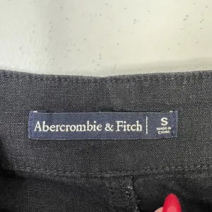 Abercrombie & Fitch S Shorts Black Linen Blend Tie Waist Casual Summer Cuffed thumbnail 4