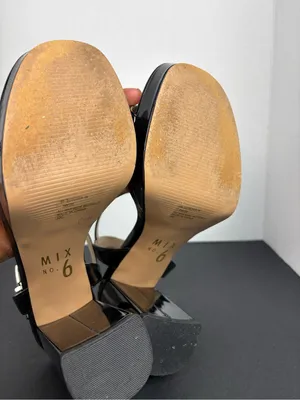 mix no. 6 Black Patent Platform Block Heel Sandals - Women thumbnail 11