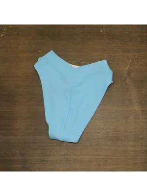 NWT Becca Womens Modern Edge Textured Rib High-Waist Bikini Bottom Ice Blue XS thumbnail 5