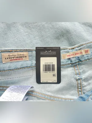 Levi’s Ribcage wide leg jeans linen and denim light wash NEW 27 thumbnail 9
