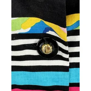 Vtg Rickie Freeman/Teri Jon 2 Pc. Coordinated Stripped Linen Top & Silk Skirt 8 thumbnail 7