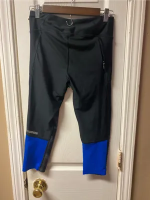 Under Armour Black & Gray Tie-Dye Athletic Leggings with Blue Accent thumbnail 6