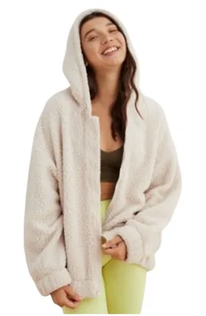 Aerie Teddy Sherpa Fleece Hoodie Jacket thumbnail 1