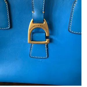 Dooney & Bourke Small Shannon Vibrant Blue Orange Structured Tote Bag thumbnail 5