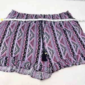 No Boundaries High Waist Patterned Shorts‎ - Pink and Black Ruffle hem Size L thumbnail 7