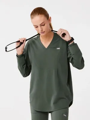 Figs - Long Sleeve V-Neck Halle Tunic Top thumbnail 1