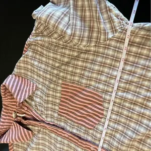 Urban Outfitters Out From Under Button Down Plaid‎ Striped Top Small thumbnail 11