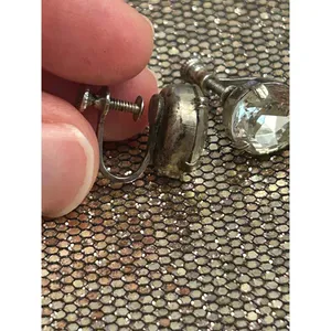 925 sterling silver earrings no hole tarnished 3.92g h20 thumbnail 2